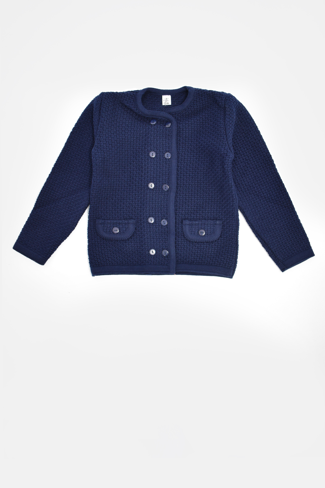 

Стильный и современный жакет для девочки с карманами Mari-Knit 0751 р64 122см синий 29284
