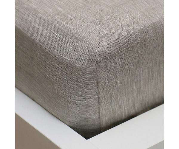 

Простынь на резинке Линтекс 200х220х20 льняная Серая