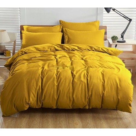 

Комплект постельного белья из поплина CottonTwill Евро 220х240 см Горчичный (РПО021-5)
