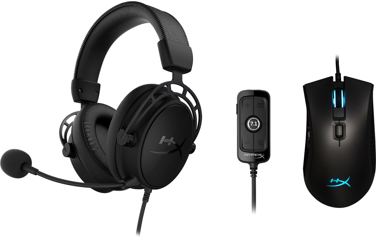 

Наушники HyperX Cloud Alpha S Blackout (HX-HSCAS-BK/WW) + Мышь HyperX Pulsefire FPS Pro RGB USB Black (HX-MC003B)