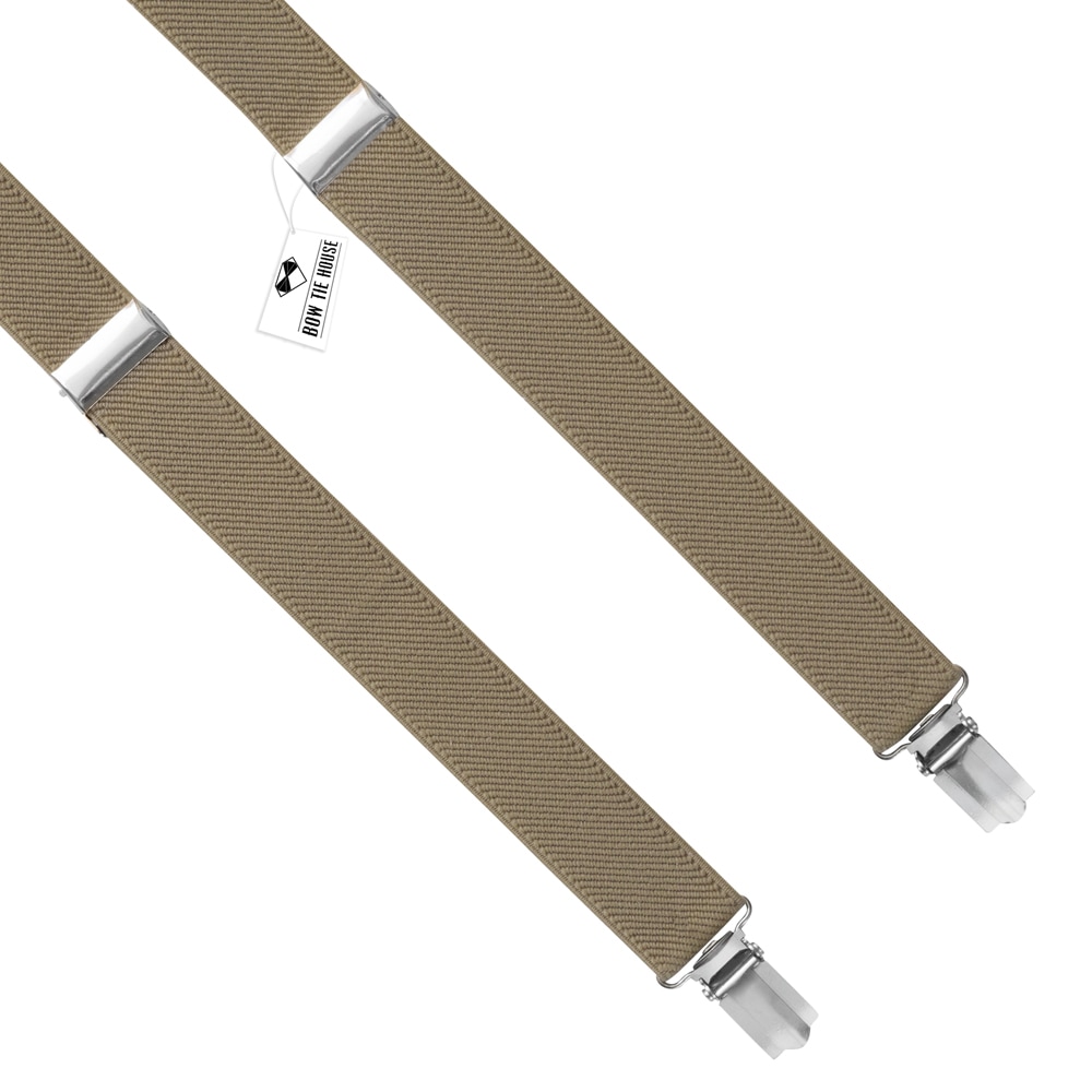 

Подтяжки Bow Tie House бежевые Deep Beige 2,5 см Y-образные 10205