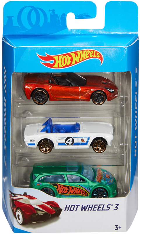 

Набор 3-х базовых машинок Hot Wheels в ассортименте (K5904) (27084425611)