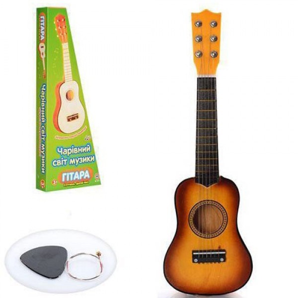 

Детская деревянная гитара музыкальный инструмент Best Toys 1370 Orange 52 см