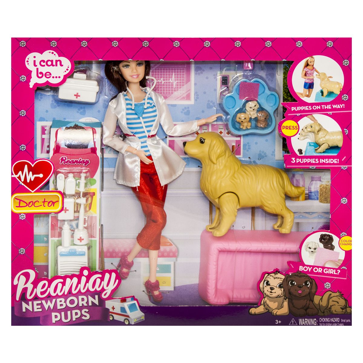 

Кукла ветеринар Newborn Pups белая MiC (CS 699-15) (143505)
