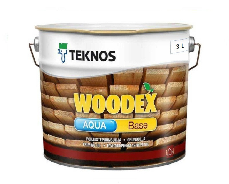 

Грунтувальний антисептик для дерева Teknos Woodex Aqua Base (ТЕКНОС ВУДЕКС АКВА БЕЙС) 3л