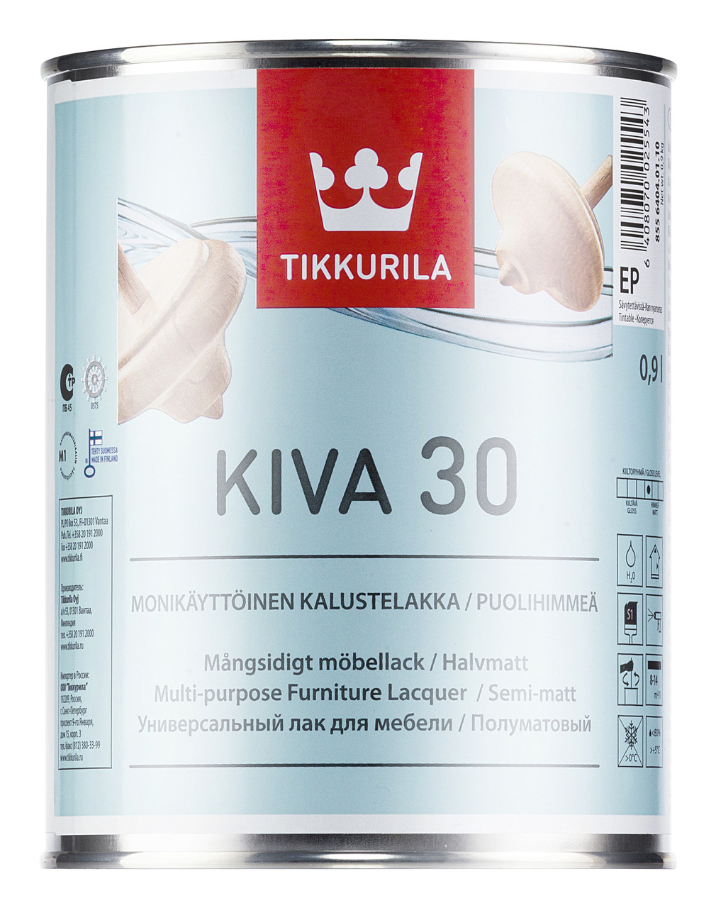 

Лак меблевий Ківа Tikkurila 0,9л напівматовий
