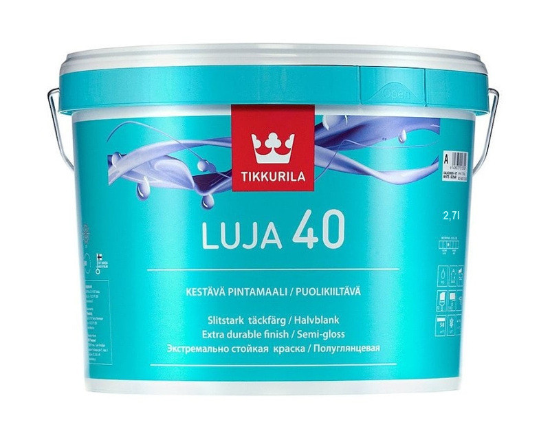 

Фарба для стін Tikkurila Луя LUJA 40 2,7л (A) напівглянцева