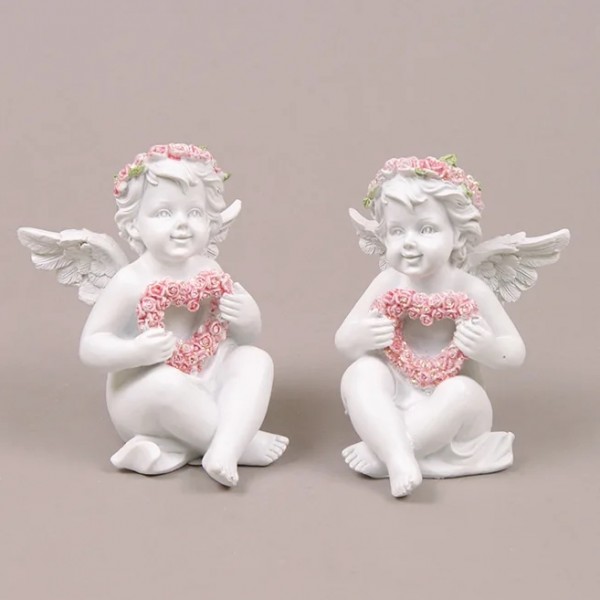 

Ангел керамический с сердечком (цена за 2 шт.) Flora 26007