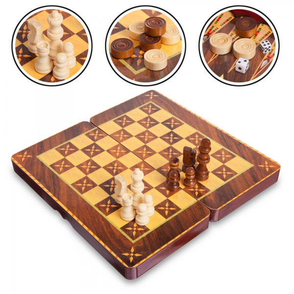 

Шахматы, шашки, нарды 3 в 1 MDF 5566C (PL000550)