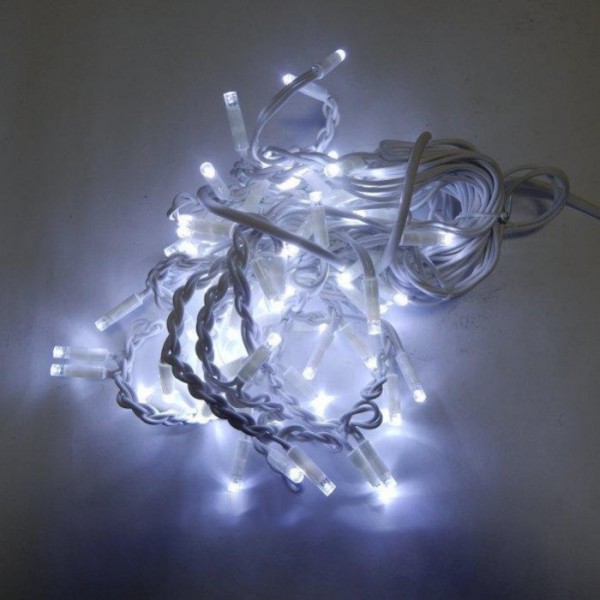 

Гирлянда Уличная Бахрома LED 100 холодный белый/белый провод (PL000848)
