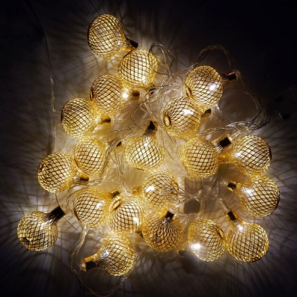 

Гирлянда шар средний сетка Золото LED 20 (PL000804)
