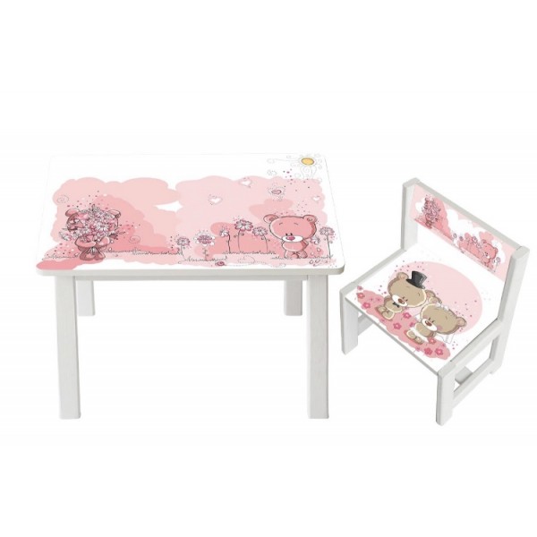 

Столик детский и 2 стульчика c укреплением Toys высота 43,5 см. 60/40 Мишки BSM1-08