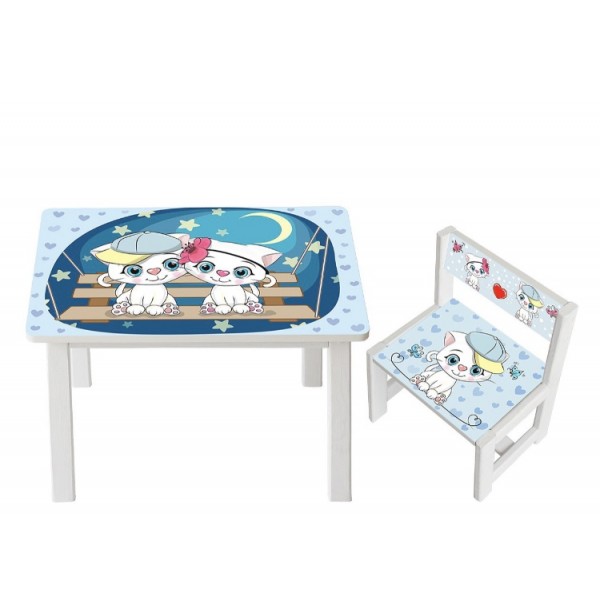 

Столик детский и 2 стульчика c укреплением Toys высота 43,5 см. 60/40 Котики BSM1-25
