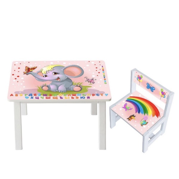 

Столик детский и стульчик c укреплением Toys высота 43,5 см. 60/40 Слоник BSM1-43