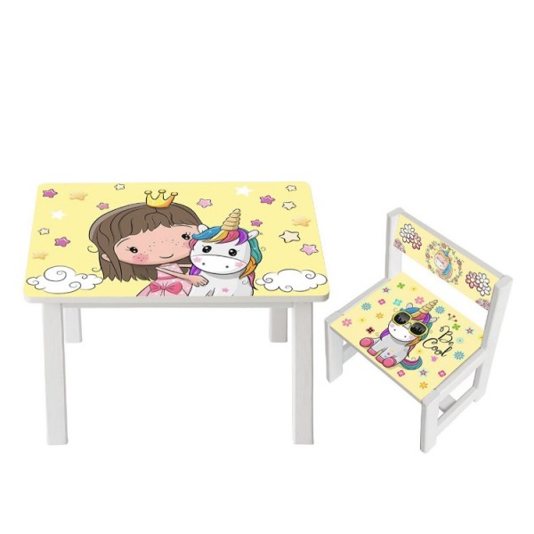 

Столик детский и стульчик c укреплением Toys высота 43,5 см. 60/40 Единорог BSM1-31