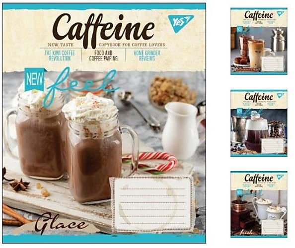 

Тетрадь А5 48 листов в линию CAFFEINE 10шт в упак микс видов YES (764779)