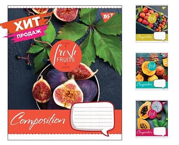 

Тетрадь А5 60 листов в клетку FRESH FRUITS 10шт в упак YES (764796)