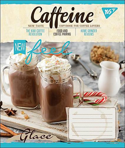 

Тетрадь А5 36 листов в клетку CAFFEINE 15шт в упак YES (764742)
