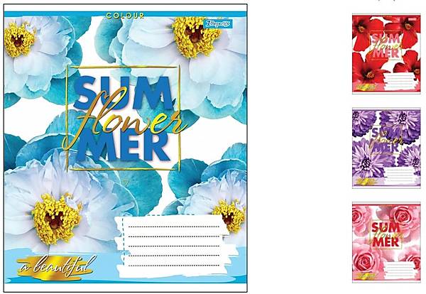 

Тетрадь А5 18 листов в линию "SUMMER FLOWER" 25шт в упак 1 Вересня (764560)
