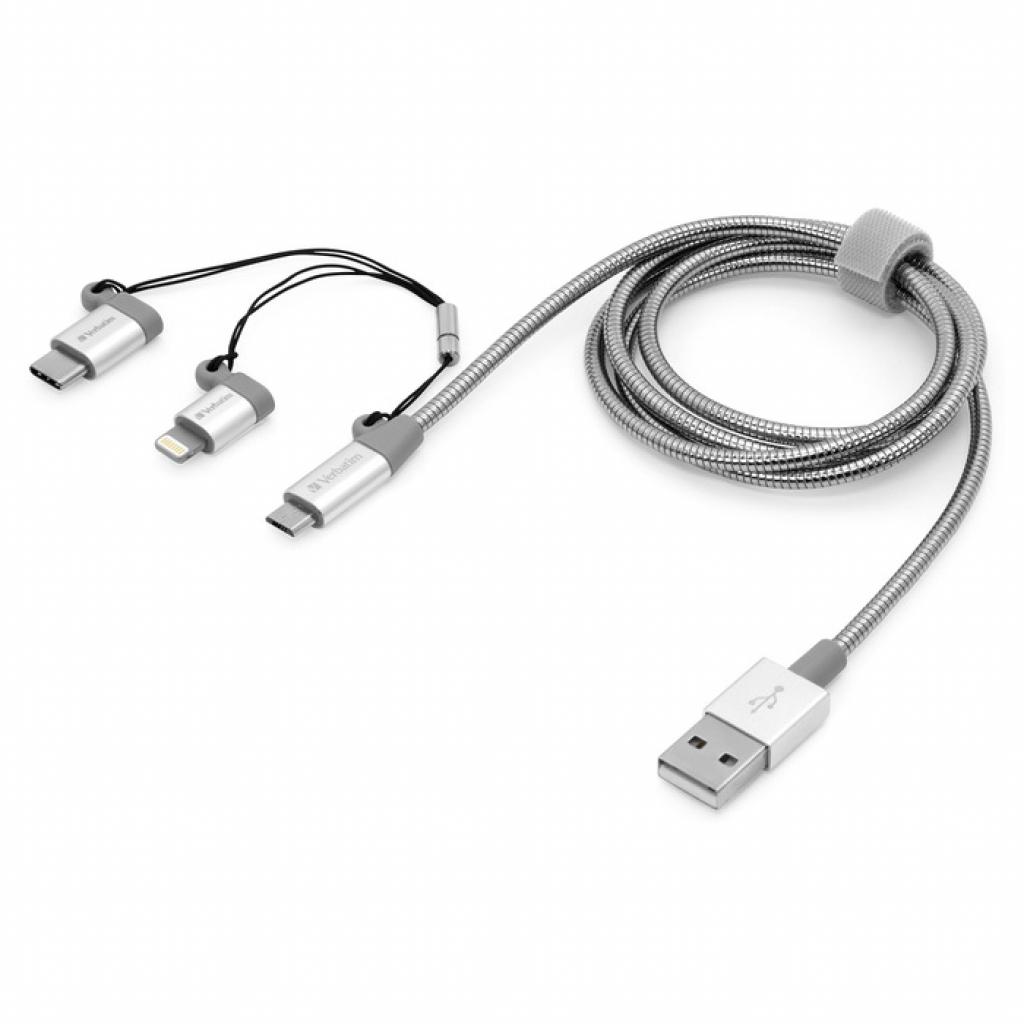 

Дата кабель USB 2.0 AM to Lightning + Micro 5P + Type-C 1.0m silver Verbatim