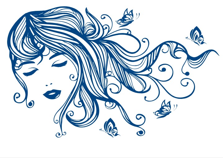 

Интерьерная виниловая наклейка на стену IdeaClock Beautiful girl with butterflies 120х75 см Генциановый синий(53234-46-29)