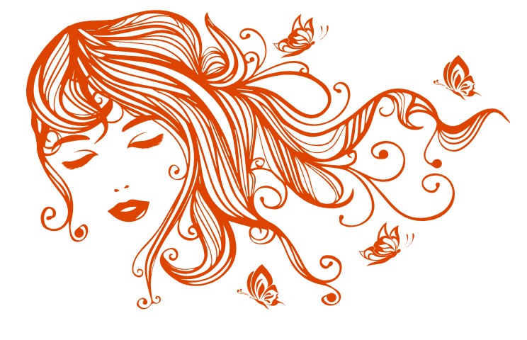 

Интерьерная виниловая наклейка на стену IdeaClock Beautiful girl with butterflies 120х75 см Оранжевый(53234-46-12)