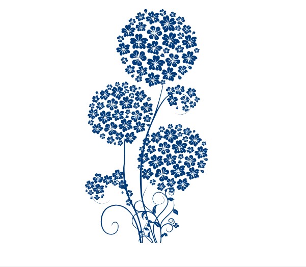 

Интерьерная виниловая наклейка на стену IdeaClock Flower balls 80х150 см Синий(39618-46-27)