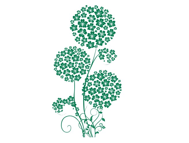 

Интерьерная виниловая наклейка на стену IdeaClock Flower balls 80х150 см Зеленый(39618-46-40)