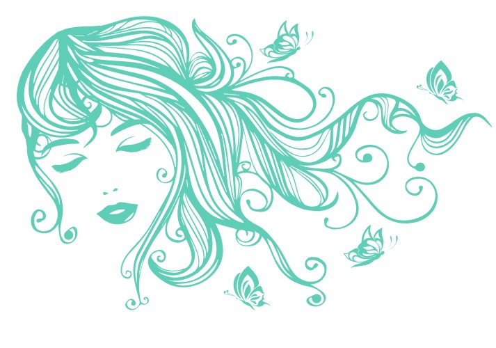 

Интерьерная виниловая наклейка на стену IdeaClock Beautiful girl with butterflies 120х75 см Мятный(53234-46-37)