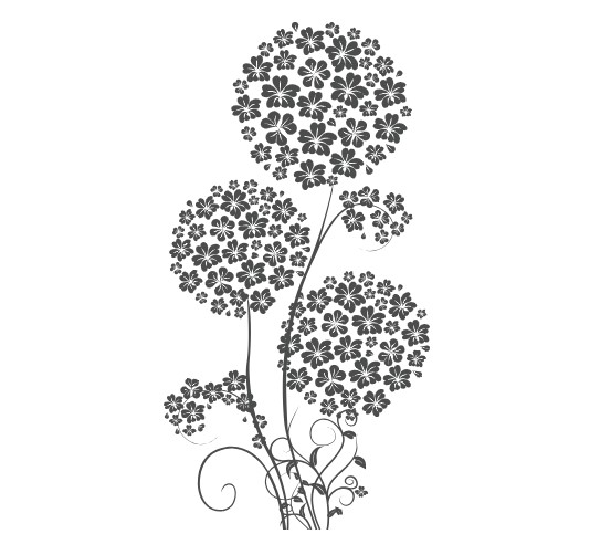 

Интерьерная виниловая наклейка на стену IdeaClock Flower balls 80х150 см Темно-серый(39618-46-51)