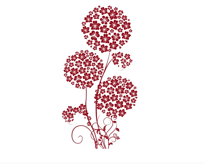 

Интерьерная виниловая наклейка на стену IdeaClock Flower balls 80х150 см Темно-красный(39618-46-8)