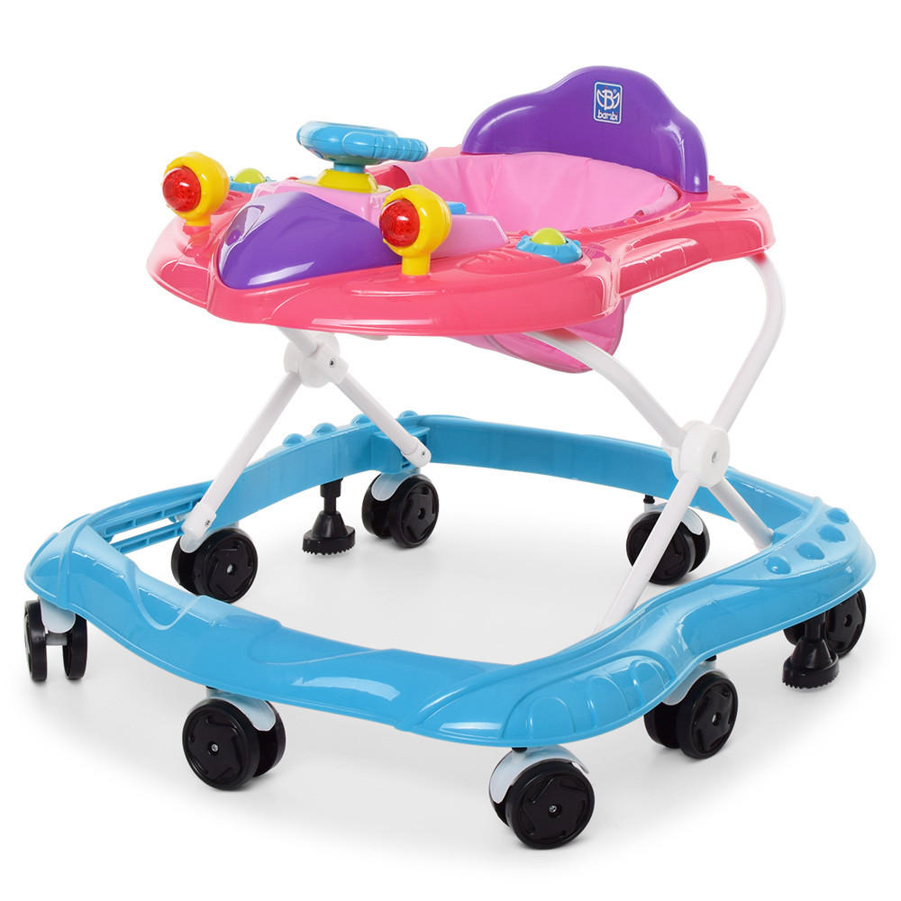 

Ходунки каталка с игровым центром Ракета Музыкальные Розовый (M 3686)