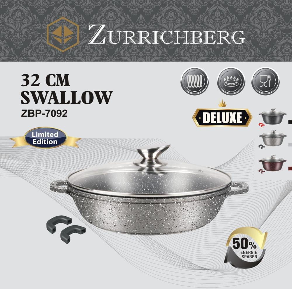 

Сотейник Zurrichberg D32 см с мраморным покрытием ZBP-7092 Gray