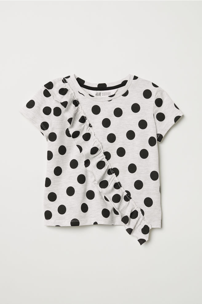 

Футболка с воланом H&M 5015 110-116 см Белая в черный горох (P-100013)