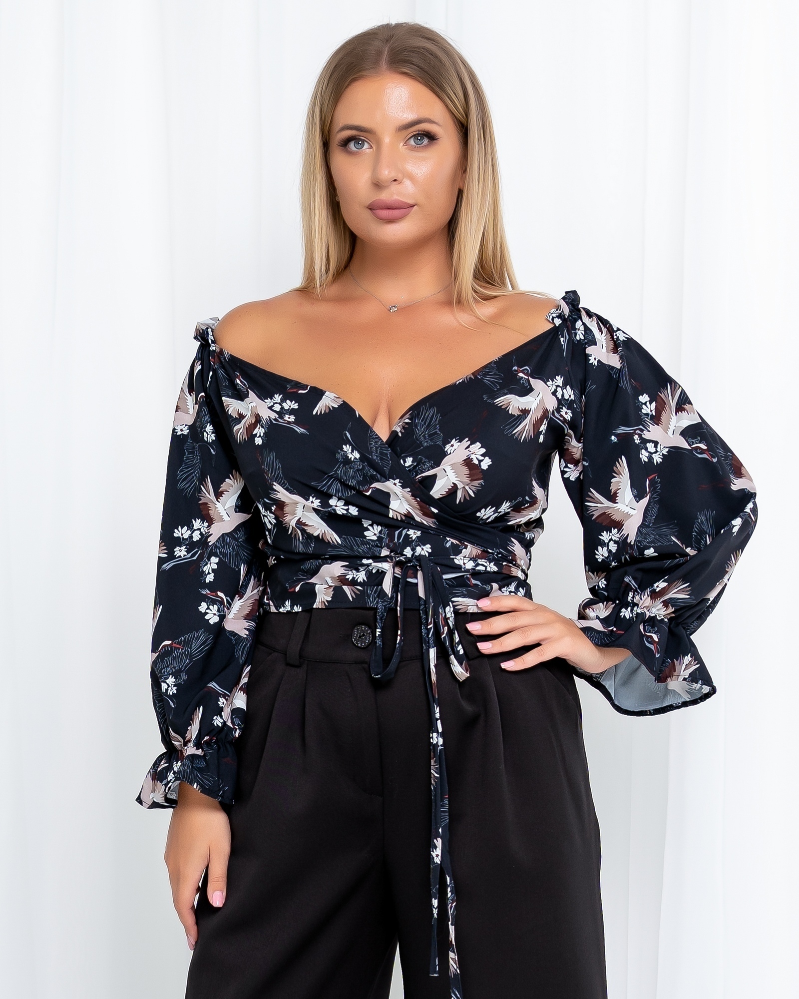

Блуза на запах Птицы Modnicy 0325,2 50-54