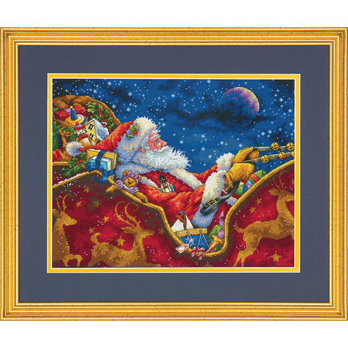 

Набір для вишивання хрестиком "Нічна поїздка Санти//Santa's Midnight Ride" DIMENSIONS 70-08934