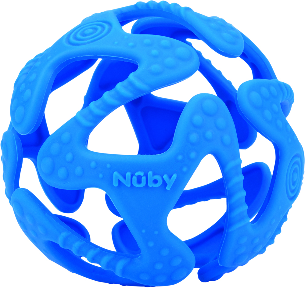 

Силиконовый прорезыватель Nuby мячик от 3 месяцев (6836blue)