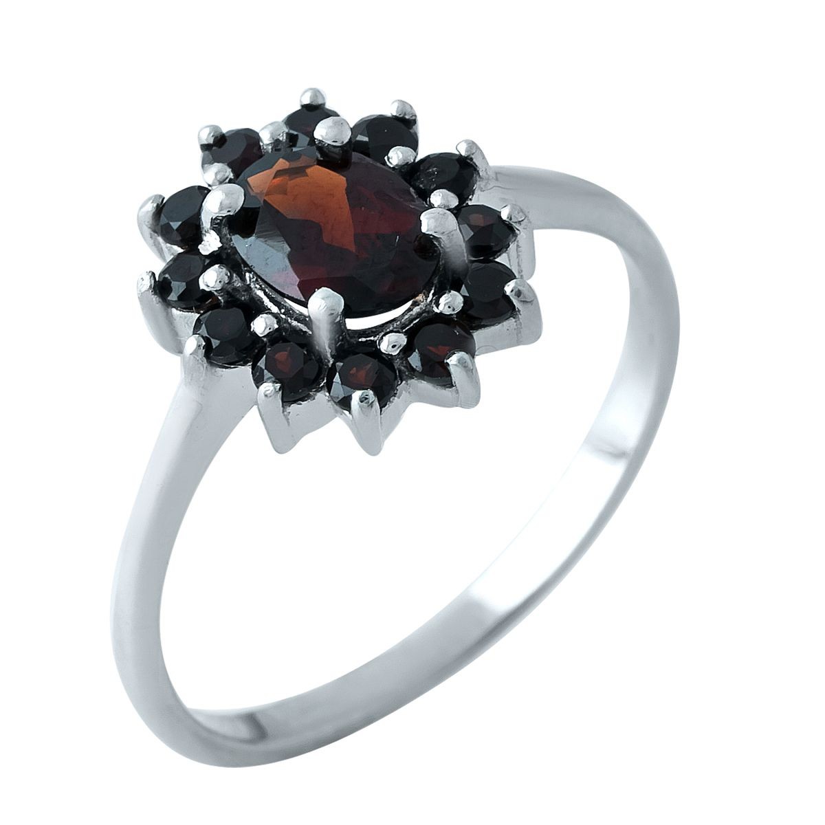 

Серебряное кольцо SilverLine с натуральным гранатом 0.8ct 18 размер