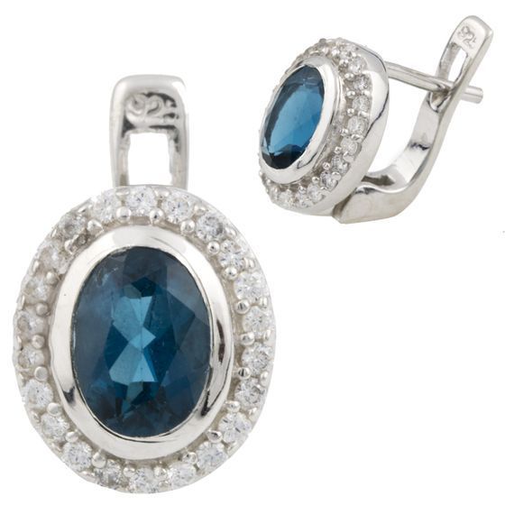 

Серебряные серьги SilverLine с натуральным топазом Лондон Блю 1.74ct