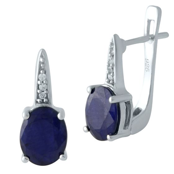 

Серебряные серьги SilverLine с натуральным сапфиром