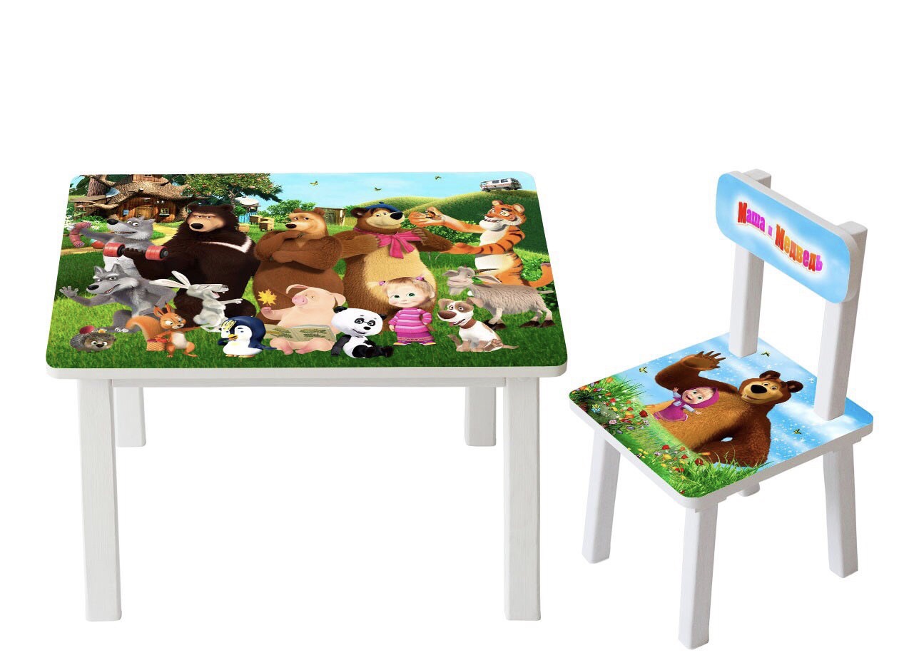 

Столик детский и стульчик Toys высота 43,5 см. 60/40 Маша и Медведь BSM2К-45