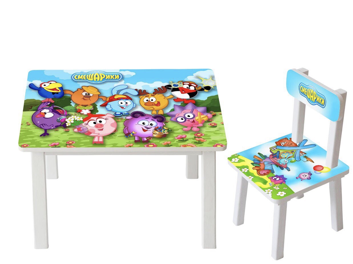 

Столик детский и стульчик Toys высота 43,5 см. 60/40 Смешарики BSM2К-49
