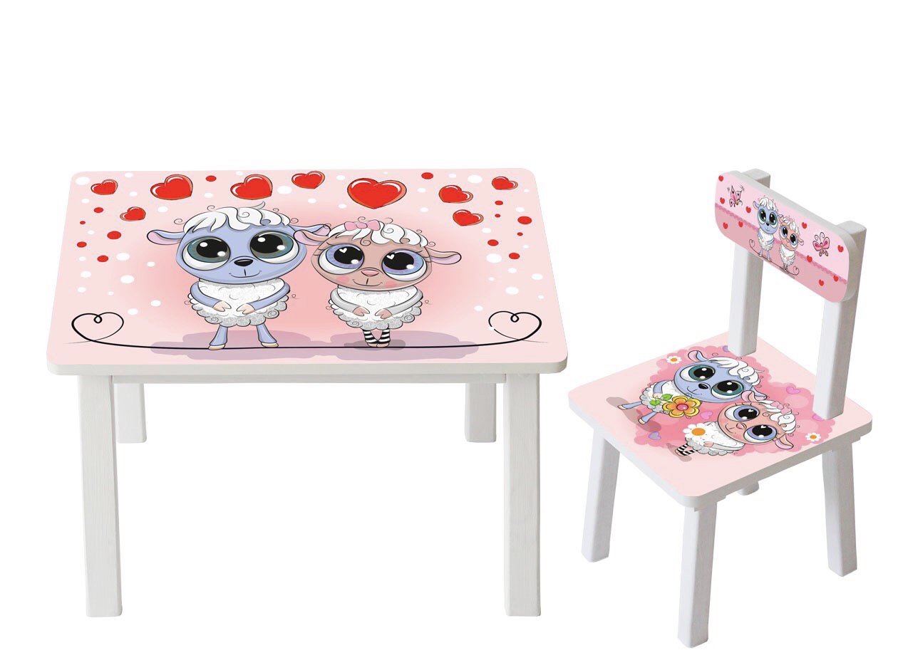 

Столик детский и 2 стульчика Toys высота 43,5 см. 60/40 Овечки BSM2К-29+1