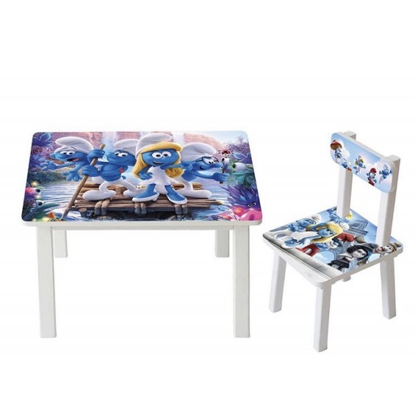 

Столик детский и 2 стульчика Toys высота 43,5 см. 60/40 Смурфики BSM2К-81+1