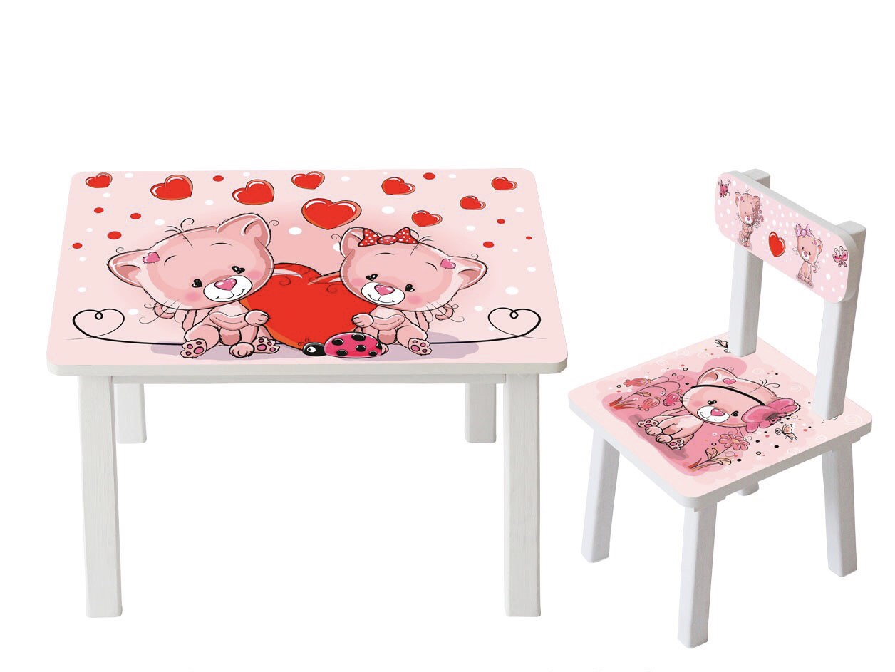 

Столик детский и 2 стульчика Toys высота 43,5 см. 60/40 Котики BSM2К-23+1