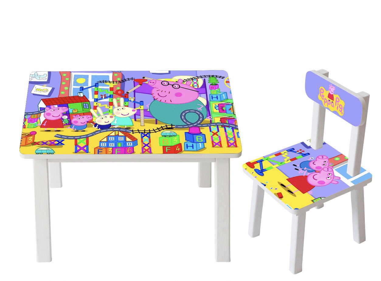 

Столик детский и 2 стульчика Toys высота 43,5 см. 60/40 Свинка ПЕПА BSM2К-50+1