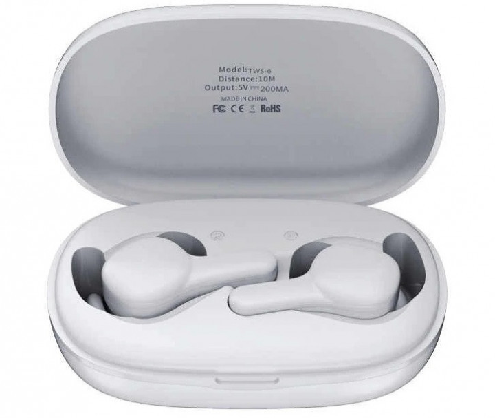 

Беспроводные Bluetooth наушники Remax True TWS-6 в кейсе White