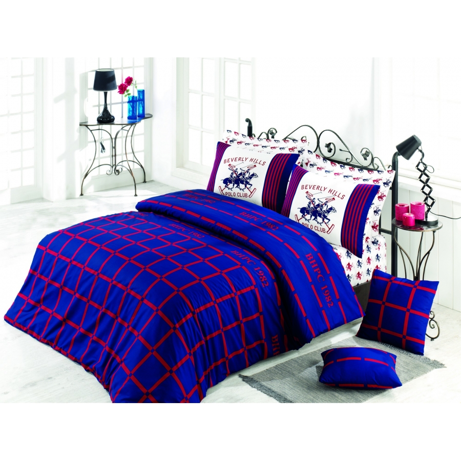 

Постельное белье Beverly Hills Polo Club ранфорс - BHPC 012 Dark Blue евро