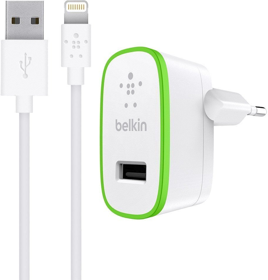 

Зарядное устройство Belkin Usb Wall Home Charger Lightening to USB-A 1.2m 2.4A White (F8J125vf04-WHT)