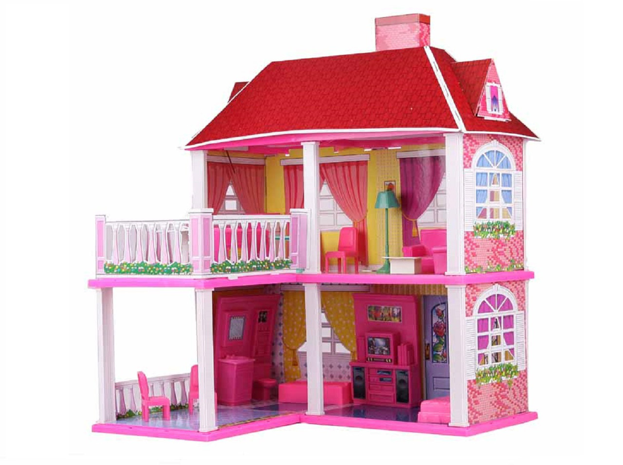 большой дом для кукол с мебелью